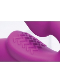 Ярко-розовый безремневой вибрострапон Evoke Vibrating Strapless Silicone Strap-on Dildo - XR Brands - купить с доставкой в Уссурийске