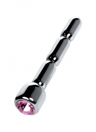 Серебристый уретральный плаг со стразом - 7 см. - ToyFa - купить с доставкой в Уссурийске