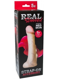 Реалистичная насадка с мошонкой REAL Standard - 18 см. - LOVETOY (А-Полимер) - купить с доставкой в Уссурийске