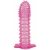 Гелевая розовая насадка с шипами - 12 см. - Toyfa Basic - в Уссурийске купить с доставкой