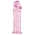 Гладкая розовая насадка с усиками под головкой - 12,5 см. - Toyfa Basic - в Уссурийске купить с доставкой