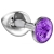Малая серебристая анальная пробка Diamond Purple Sparkle Small с фиолетовым кристаллом - 7 см. - Lola Games - купить с доставкой в Уссурийске