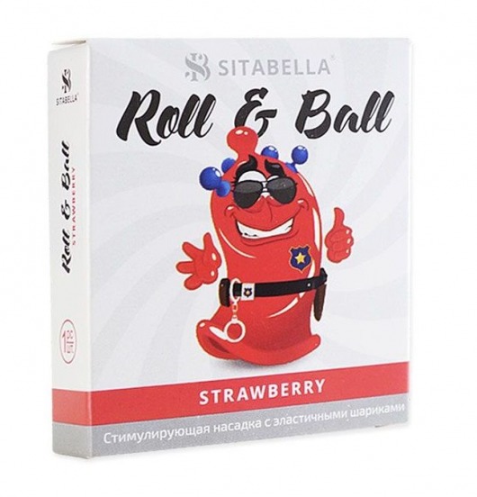 Стимулирующий презерватив-насадка Roll   Ball Strawberry - Sitabella - купить с доставкой в Уссурийске