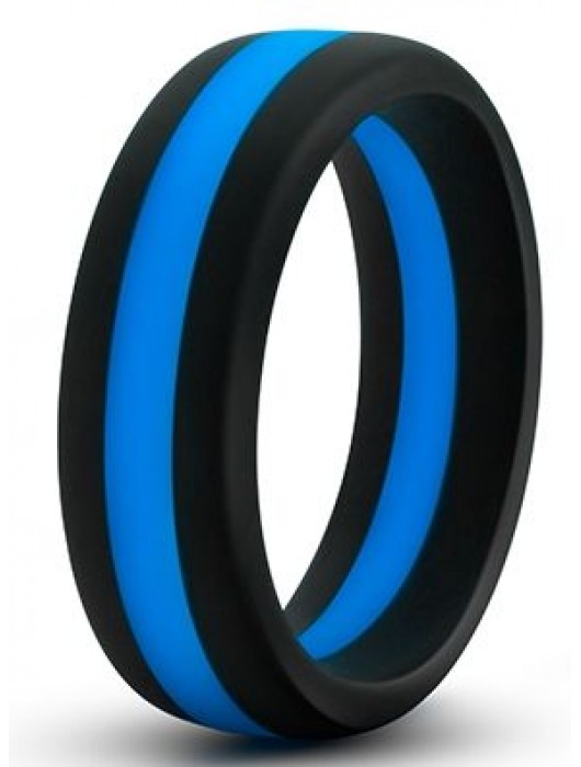 Черно-синее эрекционное кольцо Silicone Go Pro Cock Ring - Blush Novelties - в Уссурийске купить с доставкой