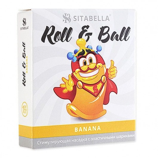 Стимулирующий презерватив-насадка Roll   Ball Banana - Sitabella - купить с доставкой в Уссурийске