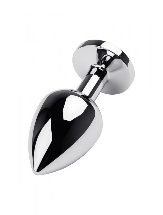 Серебристая коническая анальная пробка с красным кристаллом - 8 см. - ToyFa - купить с доставкой в Уссурийске