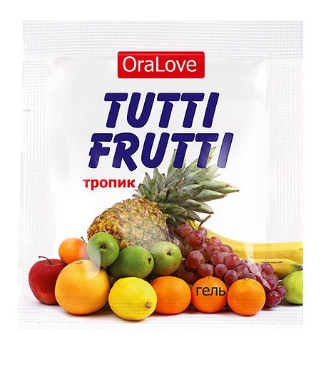 Пробник гель-смазки Tutti-frutti со вкусом тропических фруктов - 4 гр. - Биоритм - купить с доставкой в Уссурийске