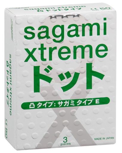 Презервативы Sagami Xtreme SUPER DOTS с точками - 3 шт. - Sagami - купить с доставкой в Уссурийске