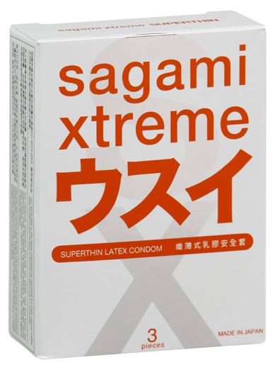 Ультратонкие презервативы Sagami Xtreme SUPERTHIN - 3 шт. - Sagami - купить с доставкой в Уссурийске