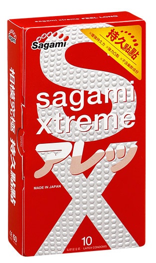 Утолщенные презервативы Sagami Xtreme Feel Long с точками - 10 шт. - Sagami - купить с доставкой в Уссурийске
