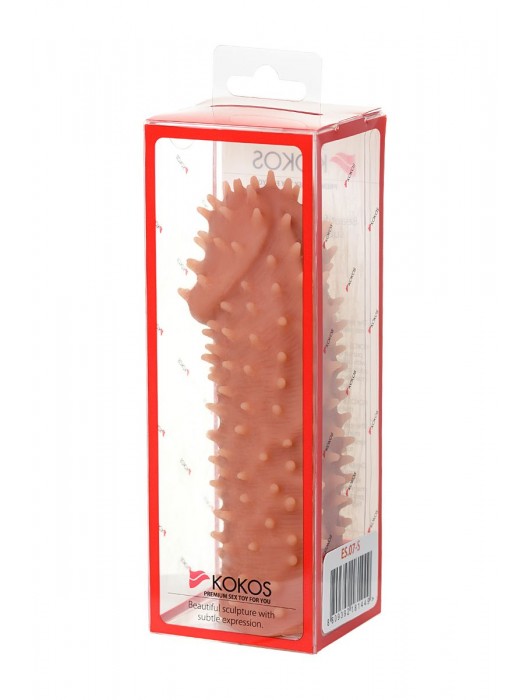 Телесная реалистичная насадка KOKOS Extreme Sleeve 07 с дополнительной стимуляцией - 12,7 см. - KOKOS - в Уссурийске купить с доставкой
