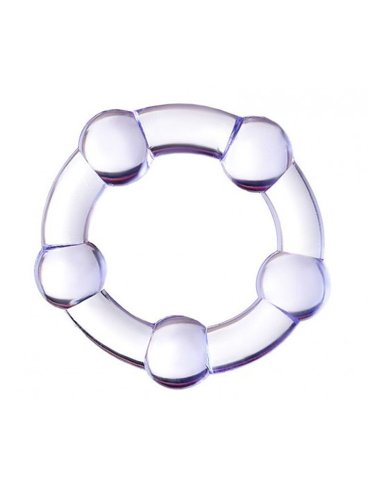 Фиолетовое эрекционное кольцо на пенис с бусинами - Штучки-дрючки - в Уссурийске купить с доставкой