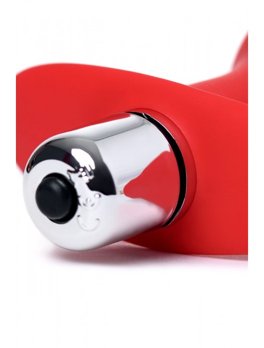 Красная анальная вибровтулка Glam - 9,7 см. - ToyFa