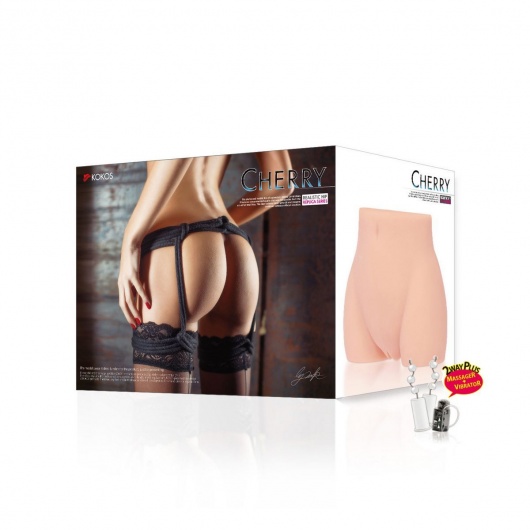 Мастурбатор-полуторс Cherry с вибрацией и двумя любовными тоннелями - KOKOS - в Уссурийске купить с доставкой