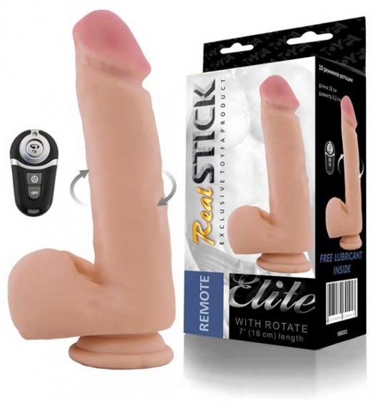 Перезаряжаемый ротатор с пультом ДУ - 18 см. - ToyFa купить в Уссурийске с доставкой в Orgasmix.ru Перезаряжаемый ротатор с пультом ДУ - 18 см. - ToyFa