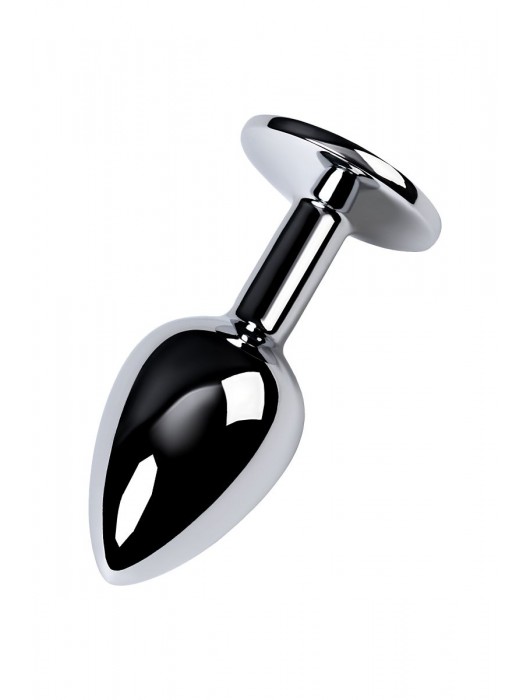 Серебристая конусовидная анальная пробка с фиолетовым кристаллом - 7 см. - ToyFa - купить с доставкой в Уссурийске