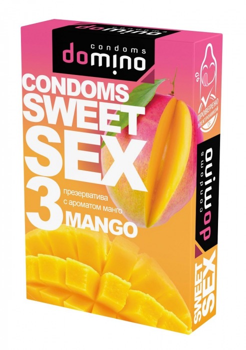 Презервативы для орального секса DOMINO Sweet Sex с ароматом манго - 3 шт. - Domino - купить с доставкой в Уссурийске