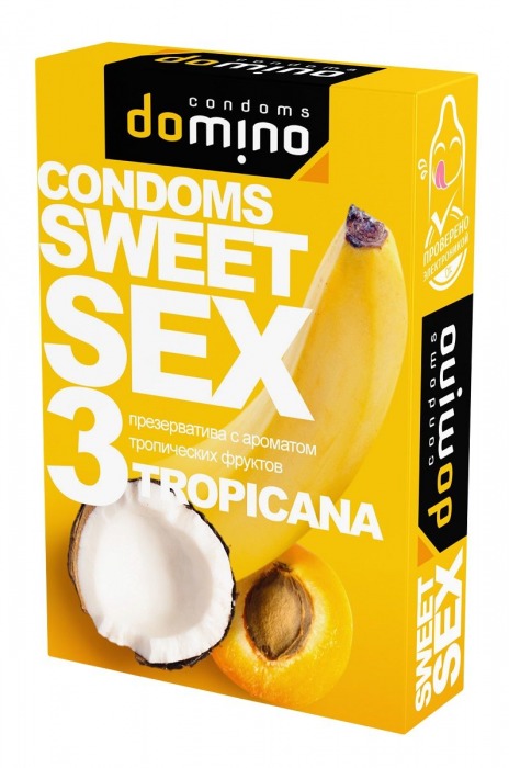 Презервативы для орального секса DOMINO Sweet Sex с ароматом тропических фруктов - 3 шт. - Domino - купить с доставкой в Уссурийске