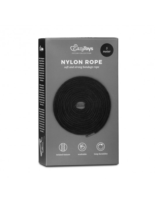 Черная веревка для бондажа Easytoys Bondage Rope - 5 м. - Easy toys - купить с доставкой в Уссурийске