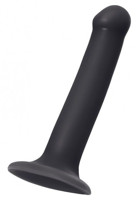 Черный фаллос на присоске Silicone Bendable Dildo M - 18 см. - Strap-on-me - купить с доставкой в Уссурийске