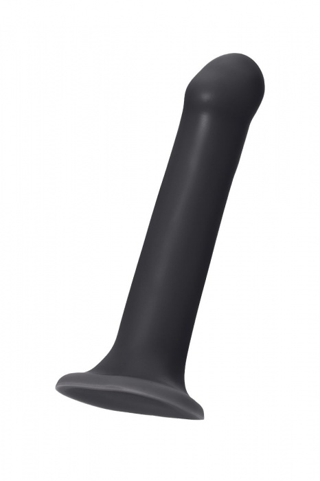 Черный фаллос на присоске Silicone Bendable Dildo L - 19 см. - Strap-on-me - купить с доставкой в Уссурийске