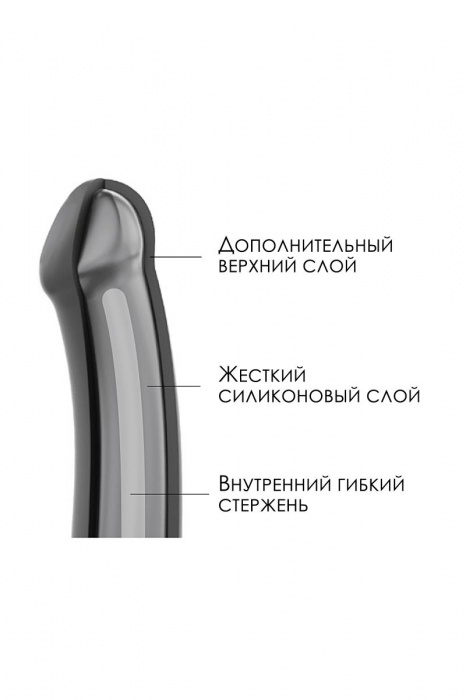 Черный фаллос на присоске Silicone Bendable Dildo L - 19 см. - Strap-on-me - купить с доставкой в Уссурийске