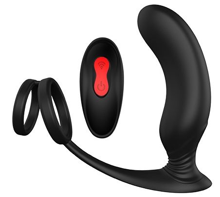 Черный массажер простаты REMOTE P-PLEASER - Dream Toys - в Уссурийске купить с доставкой