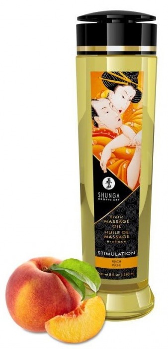 Массажное масло для тела с ароматом персика Stimulation - 240 мл. - Shunga - купить с доставкой в Уссурийске