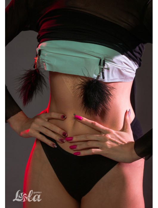 Зажимы на соски с черным пухом Euphoric - Lola Games - купить с доставкой в Уссурийске