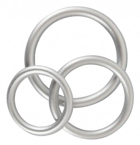 Набор из 3 эрекционных колец под металл Metallic Silicone Cock Ring Set - Orion - в Уссурийске купить с доставкой