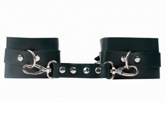 Изумрудные кожаные наручники - Джага-Джага - купить с доставкой в Уссурийске