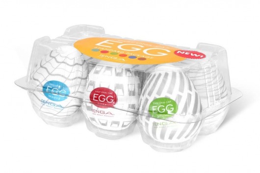 Набор из 6 мастурбаторов Tenga EGG Easy Beat с различным рельефом - Tenga - в Уссурийске купить с доставкой