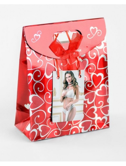 Бело-красный ошейник из натуральной кожи с нежным мехом - БДСМ Арсенал - купить с доставкой в Уссурийске