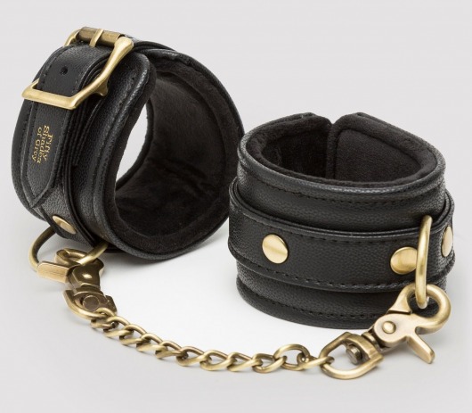 Черные наручники Bound to You Faux Leather Wrist Cuffs - Fifty Shades of Grey - купить с доставкой в Уссурийске