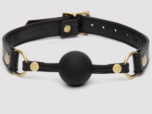 Черный кляп-шар Bound to You Faux Leather Ball Gag - Fifty Shades of Grey - купить с доставкой в Уссурийске