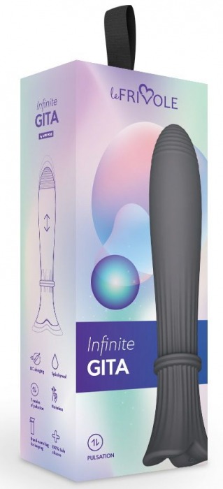 Темно-серый пульсатор Gita - 20 см. - Le Frivole