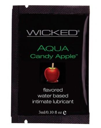 Лубрикант с ароматом сахарного яблока WICKED AQUA Candy Apple - 3 мл. - Wicked - купить с доставкой в Уссурийске