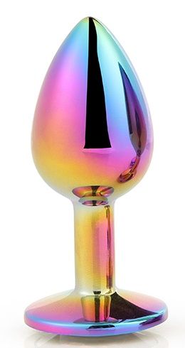 Голографическая анальная втулка с радужным кристаллом - 7,1 см. - Dream Toys - купить с доставкой в Уссурийске