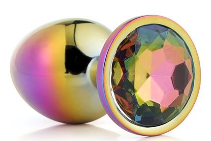 Голографическая анальная втулка с радужным кристаллом - 7,1 см. - Dream Toys - купить с доставкой в Уссурийске
