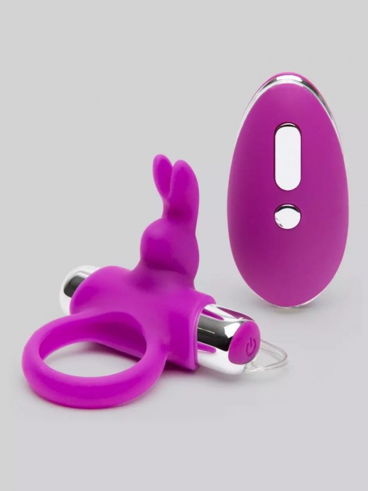 Лиловое виброкольцо с пультом ДУ Remote Control Cock Ring - Happy Rabbit - в Уссурийске купить с доставкой