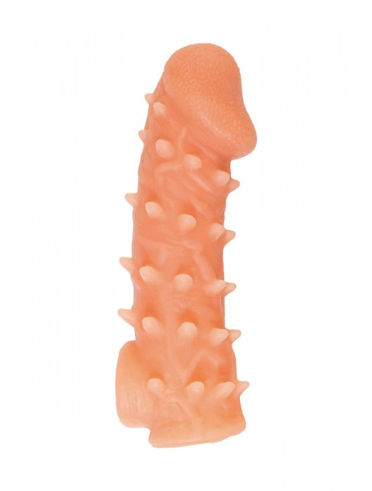 Телесная закрытая насадка с пупырышками Cock Sleeve Size L - 17,6 см. - KOKOS - в Уссурийске купить с доставкой