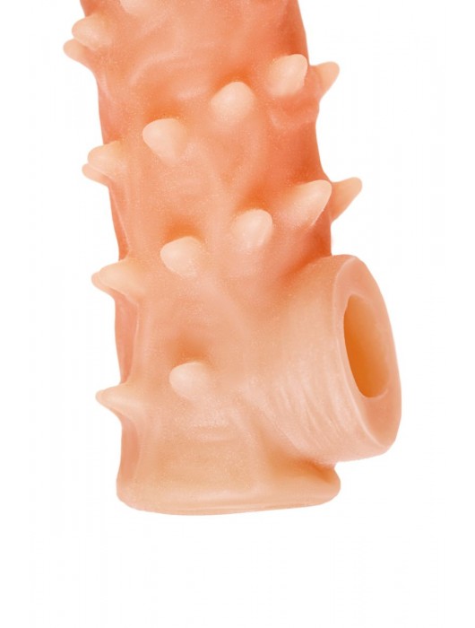 Телесная закрытая насадка с пупырышками Cock Sleeve Size L - 17,6 см. - KOKOS - в Уссурийске купить с доставкой