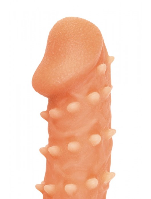 Телесная закрытая насадка с пупырышками Cock Sleeve Size L - 17,6 см. - KOKOS - в Уссурийске купить с доставкой