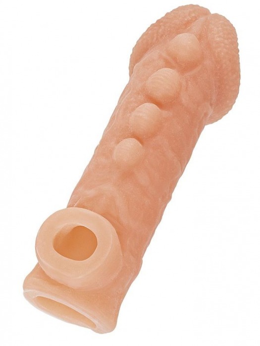 Телесная закрытая насадка с шишечками Cock Sleeve Size S - 13,8 см. - KOKOS - в Уссурийске купить с доставкой