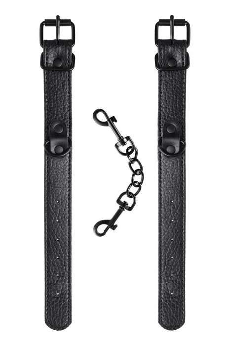 Узкие черные наручники на сцепке - ToyFa - купить с доставкой в Уссурийске