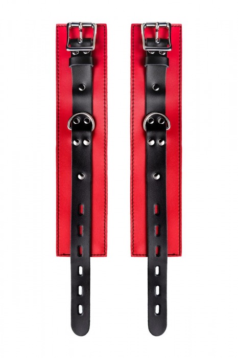 Красно-черные оковы на ноги из кожи - ToyFa - купить с доставкой в Уссурийске