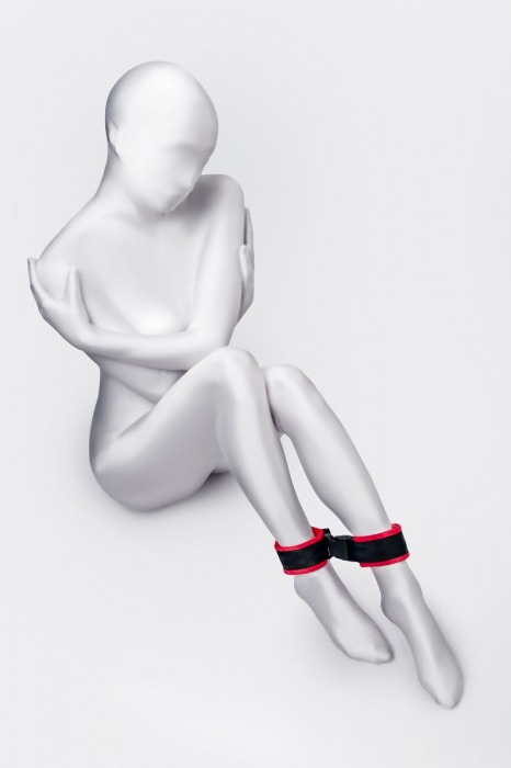 Красно-черные велюровые оковы Anonymo - ToyFa - купить с доставкой в Уссурийске