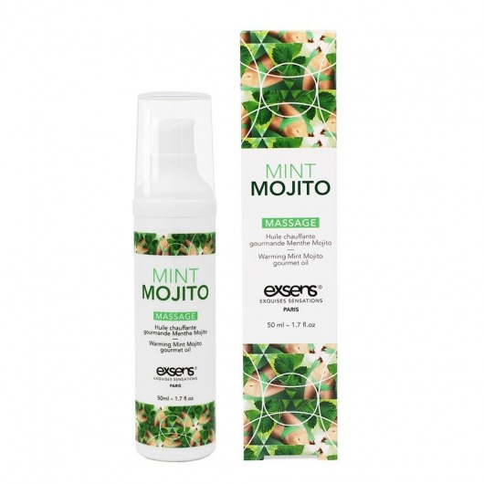 Разогревающее массажное масло с ароматом мохито Gourmet Mint Mojito - 50 мл. - Exsens - купить с доставкой в Уссурийске