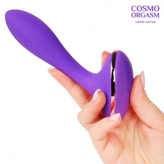 Фиолетовый вибростимулятор G-точки с широким основанием - 15,5 см. - Cosmo