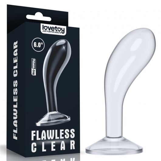 Прозрачный стимулятор простаты Flawless Clear Prostate Plug - 15 см. - Lovetoy - в Уссурийске купить с доставкой